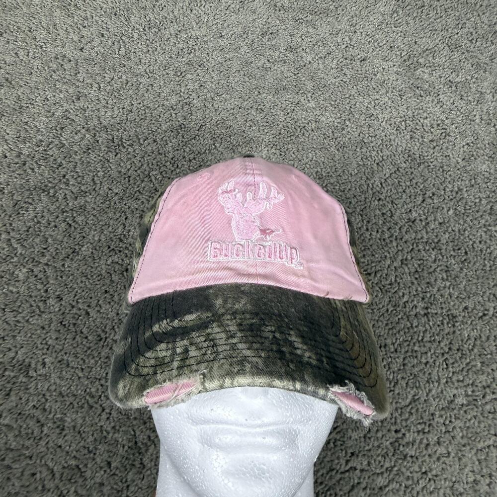 BuckedUp Hat Cap Strap Back Womens Adjustable Pink Camo Hunting Deer Logo